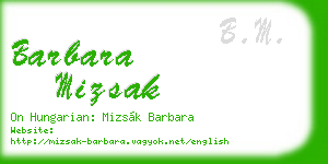 barbara mizsak business card