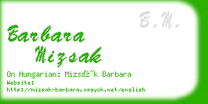 barbara mizsak business card